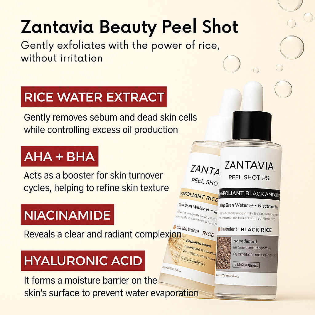 Zantavia's Beauty Peel Shot - White + Black Rice Set