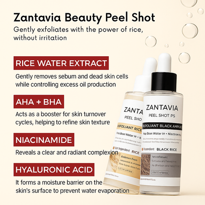 Zantavia's Beauty Peel Shot - White + Black Rice Set